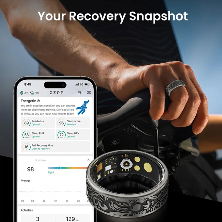 Smart Ring Fitness Tracker With Sleep Monitor And 20 Exercise Modes