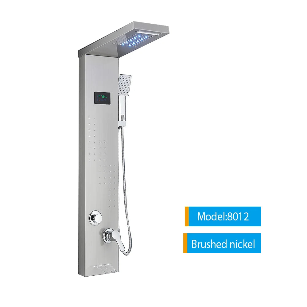 Onyzpily LED Shower Panel Tower System Wall Mounted Mixer Tap