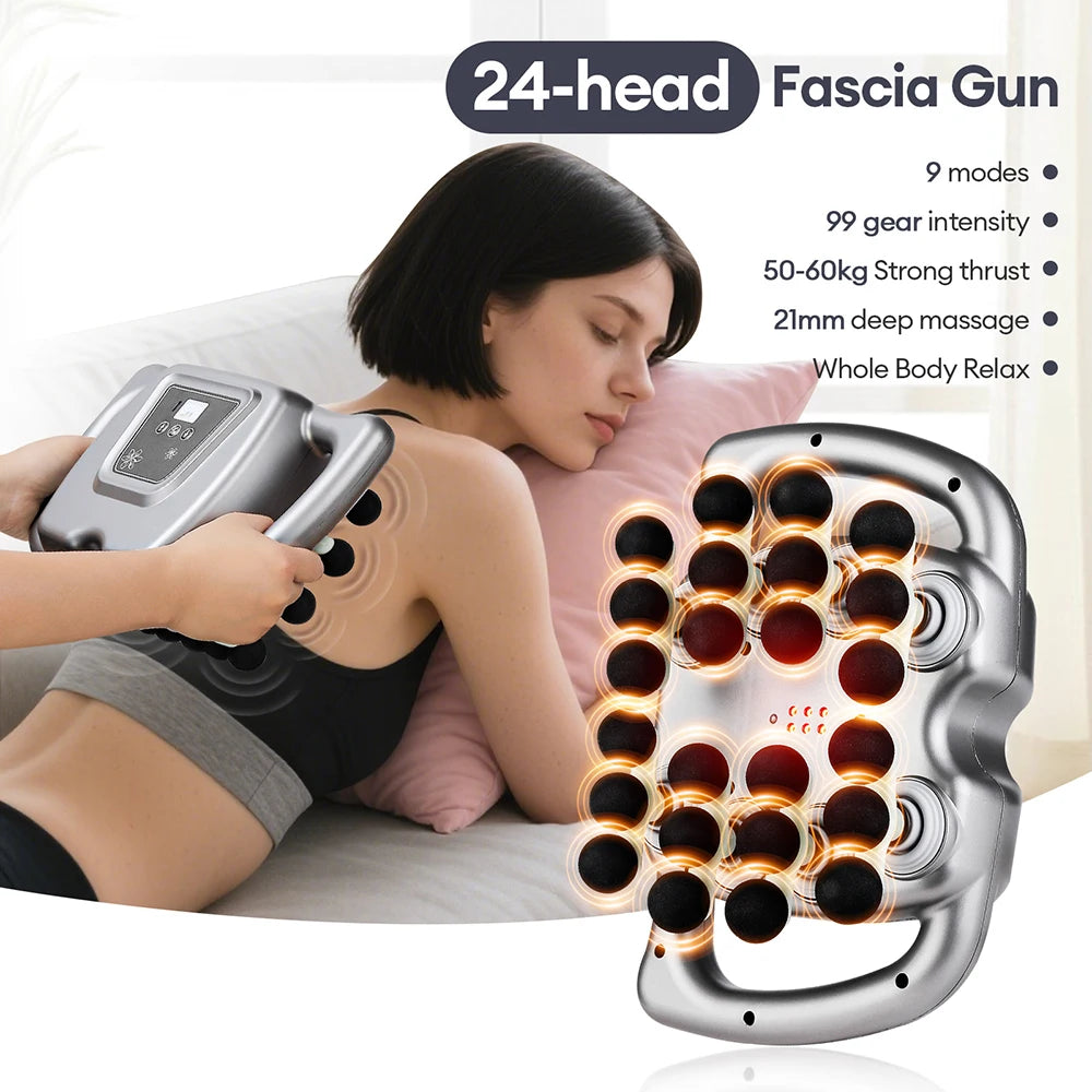 Foreverlily 24 Heads Massage Gun 9 Modes High Frequency Fascia