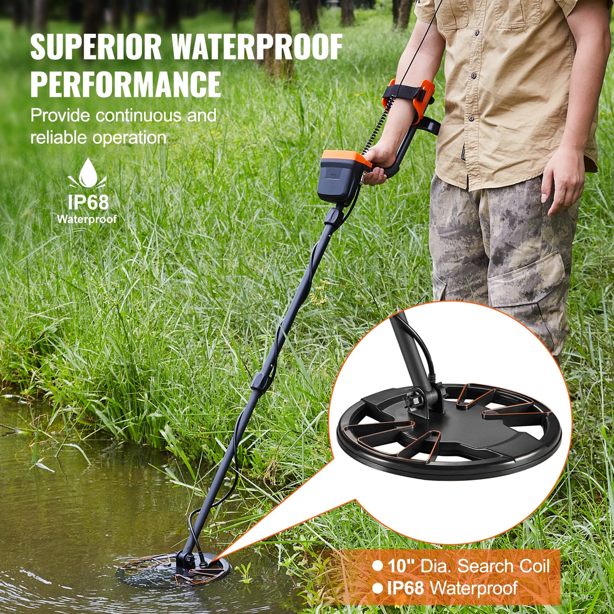 SucceBuy Metal Detector With Waterproof Coil And LCD Display 7 Modes