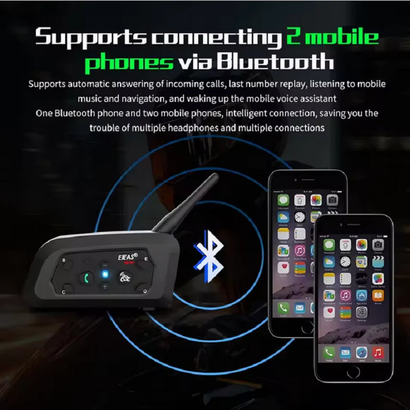 EJEAS V6 Pro Plus Motorcycle Intercom Bluetooth Five Point One Headset