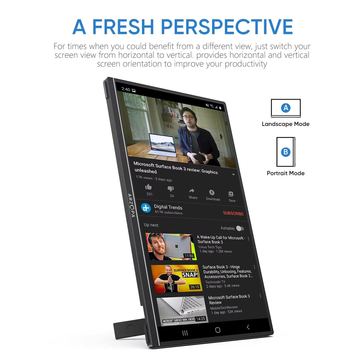 Arzopa Portable FHD IPS Monitor USB-C Mini HDMI Second Screen