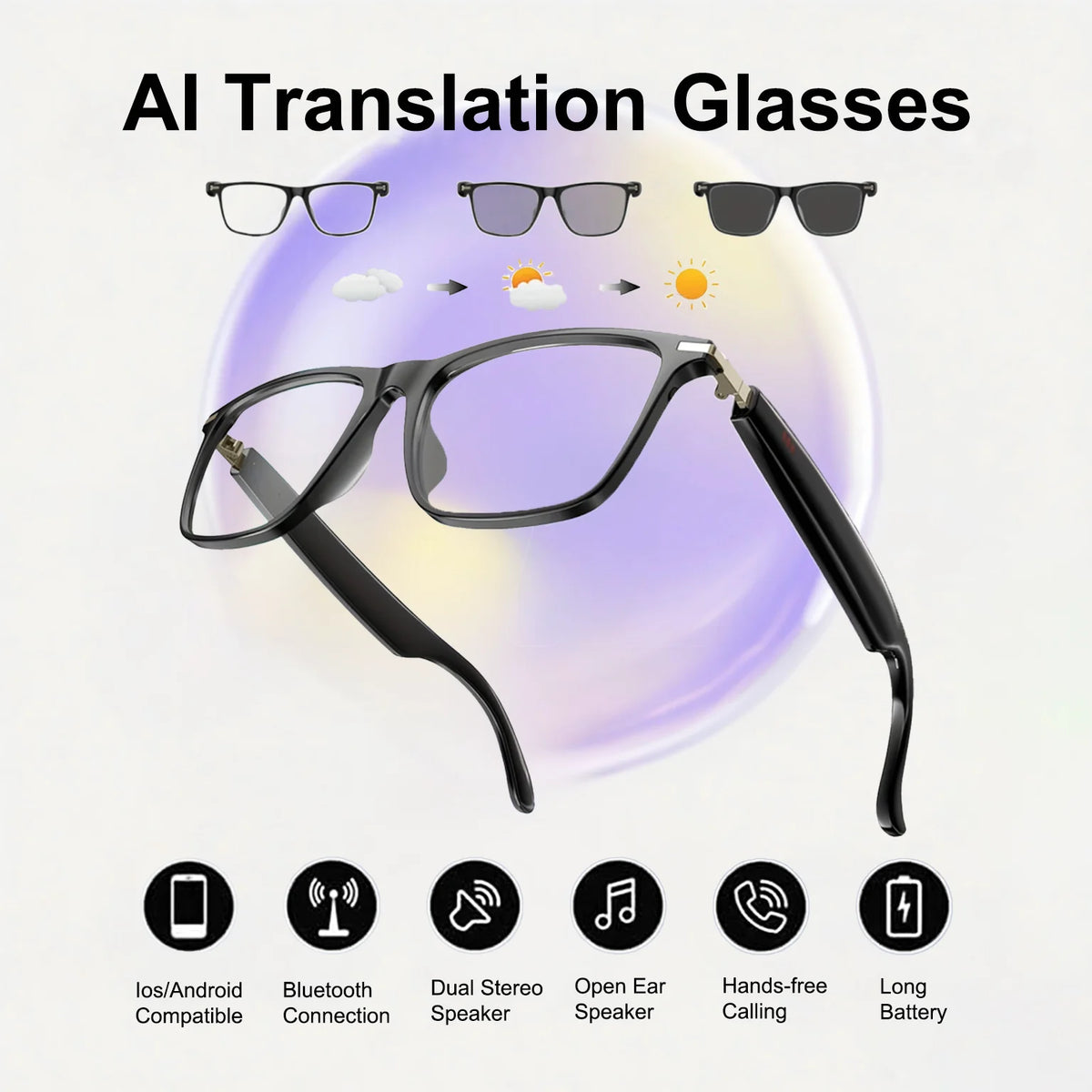 Giinova AI Translation Smart Glasses Real Time Language Translation