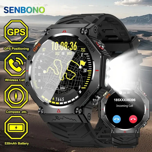 SENBONO GPS Smartwatch For Men Bluetooth Call Fitness Tracker