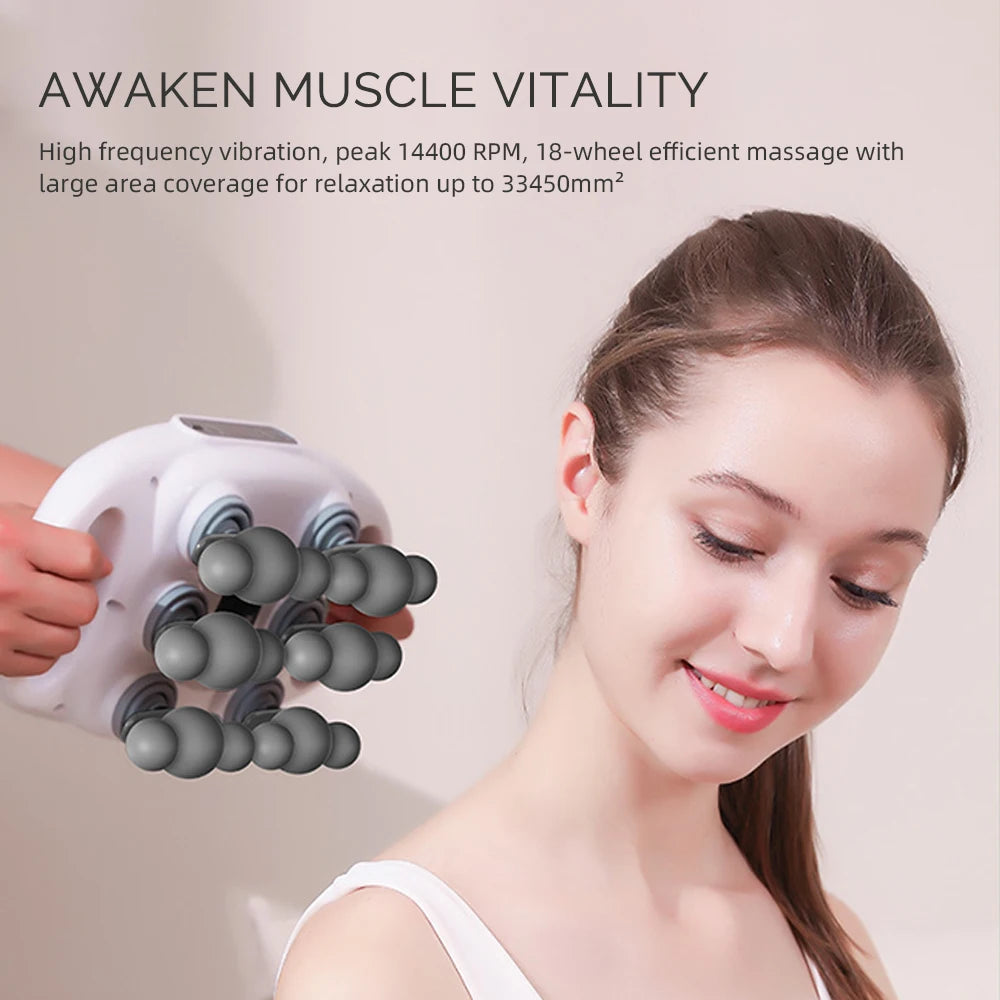 Foreverlily 18-Head Fascia Gun High Frequency Massager Red Light