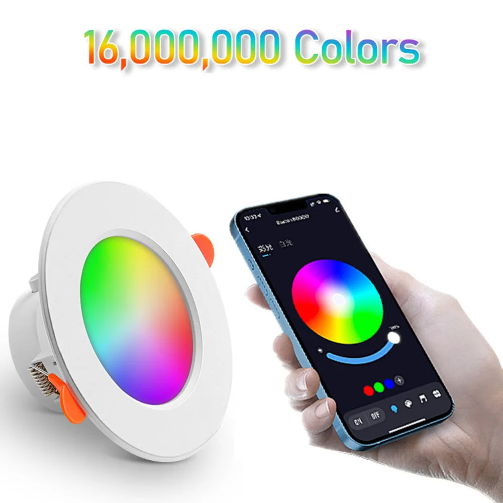 APWIKOGER 10W Smart LED Downlight RGB CCT Bluetooth Ceiling Lamp