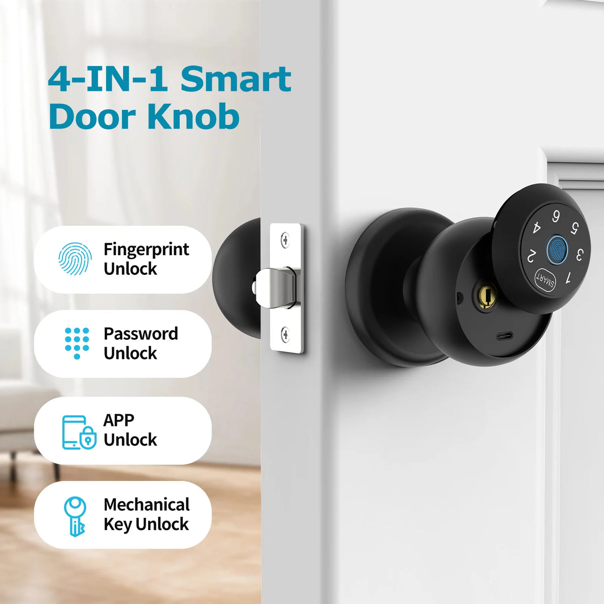 Viladepot Smart Door Lock Fingerprint Passcode App Control