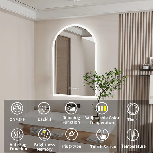 Wisfor Backlit Smart LED Bathroom Mirror With Anti Fog Dimmable