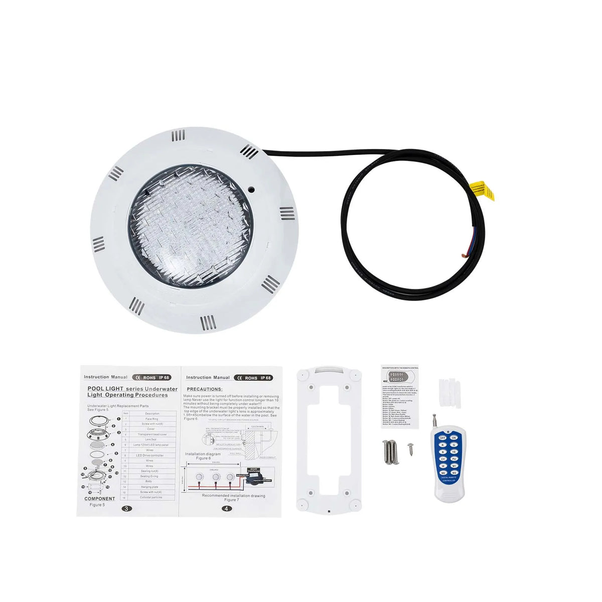 RGB LED Underwater Pool Light 45W IP68 Waterproof 7 Colors With Remote