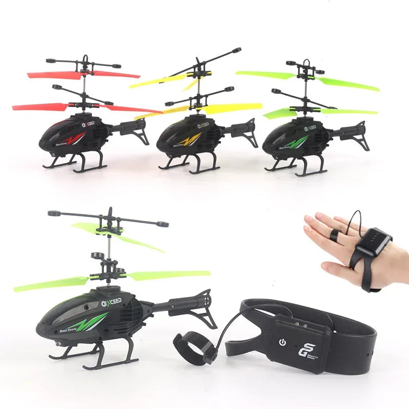 Induction Hand Controlled RC Drone Helicopter With Lighting Rechargeable