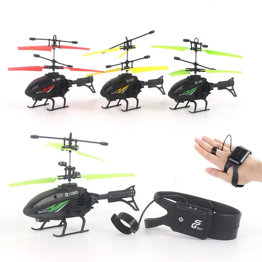 Induction Hand Controlled RC Drone Helicopter With Lighting Rechargeable