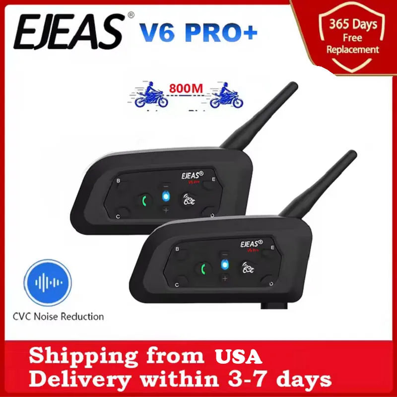 EJEAS V6 Pro Plus Motorcycle Intercom Bluetooth Five Point One Headset