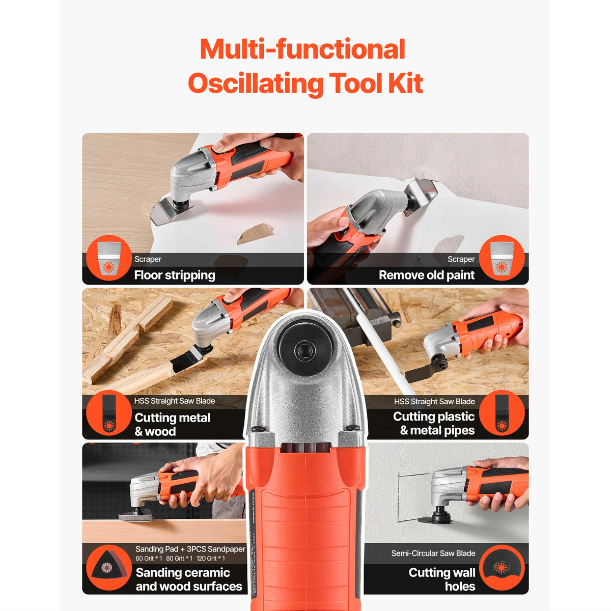 SucceBuy Oscillating Tool Multitool 2.2A 22000 OPM Corded