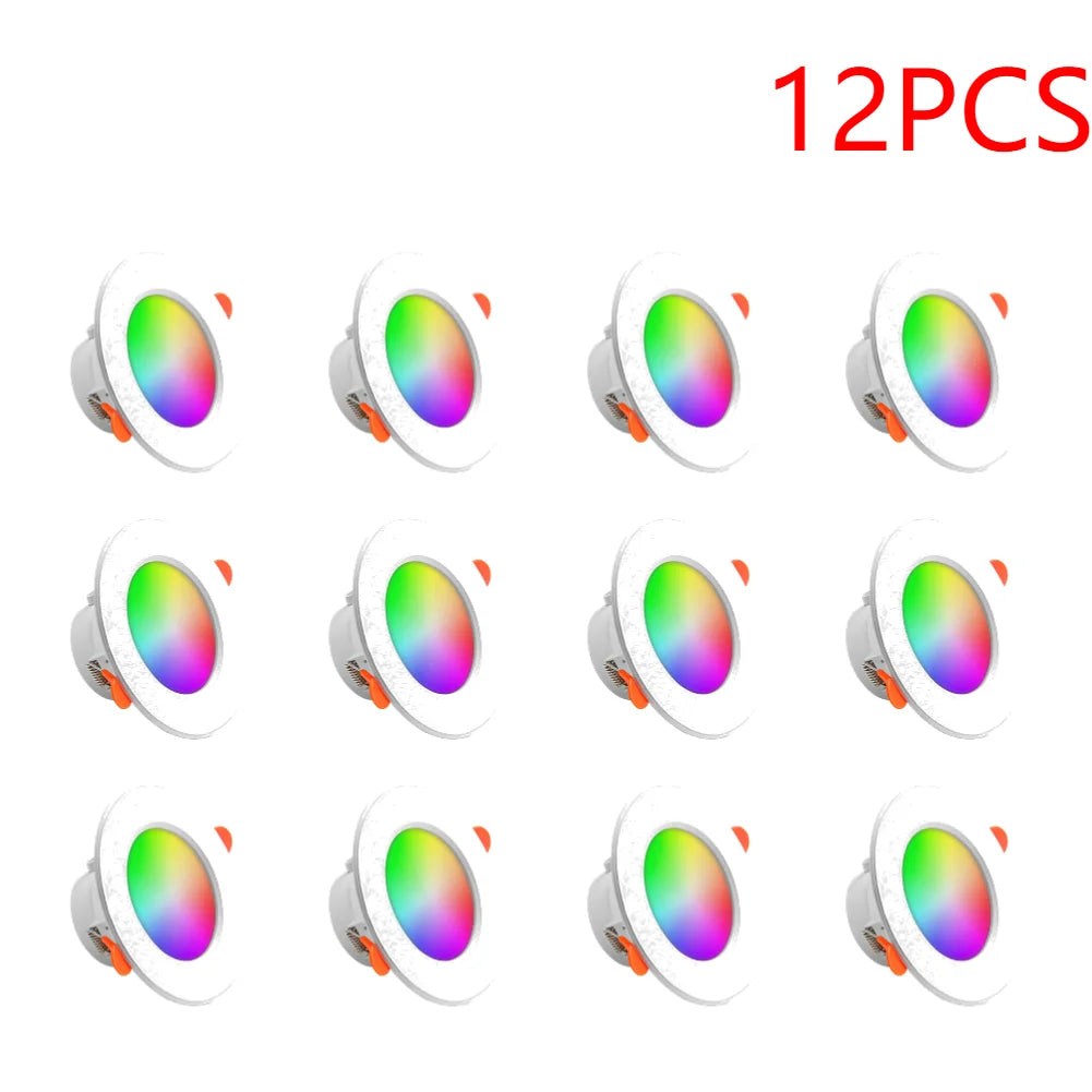 APWIKOGER 10W Smart LED Downlight RGB CCT Bluetooth Ceiling Lamp