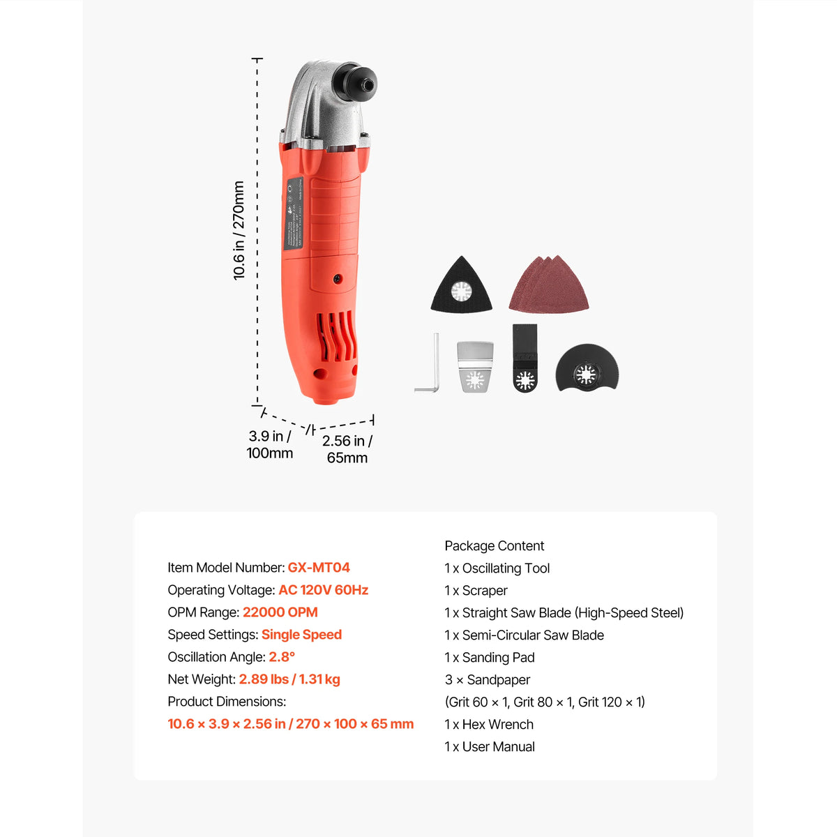 SucceBuy Oscillating Tool Multitool 2.2A 22000 OPM Corded