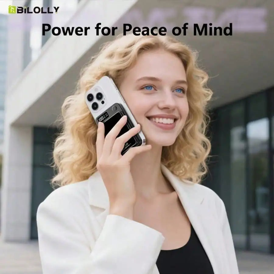Portable Magnetic 10000mAh Wireless Power Bank LED Display