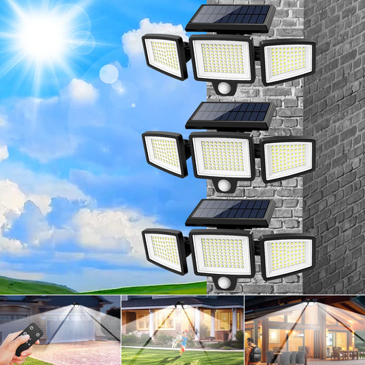 SZRSTH 3-Pack Outdoor Solar Motion Sensor Lights for Porch Garage