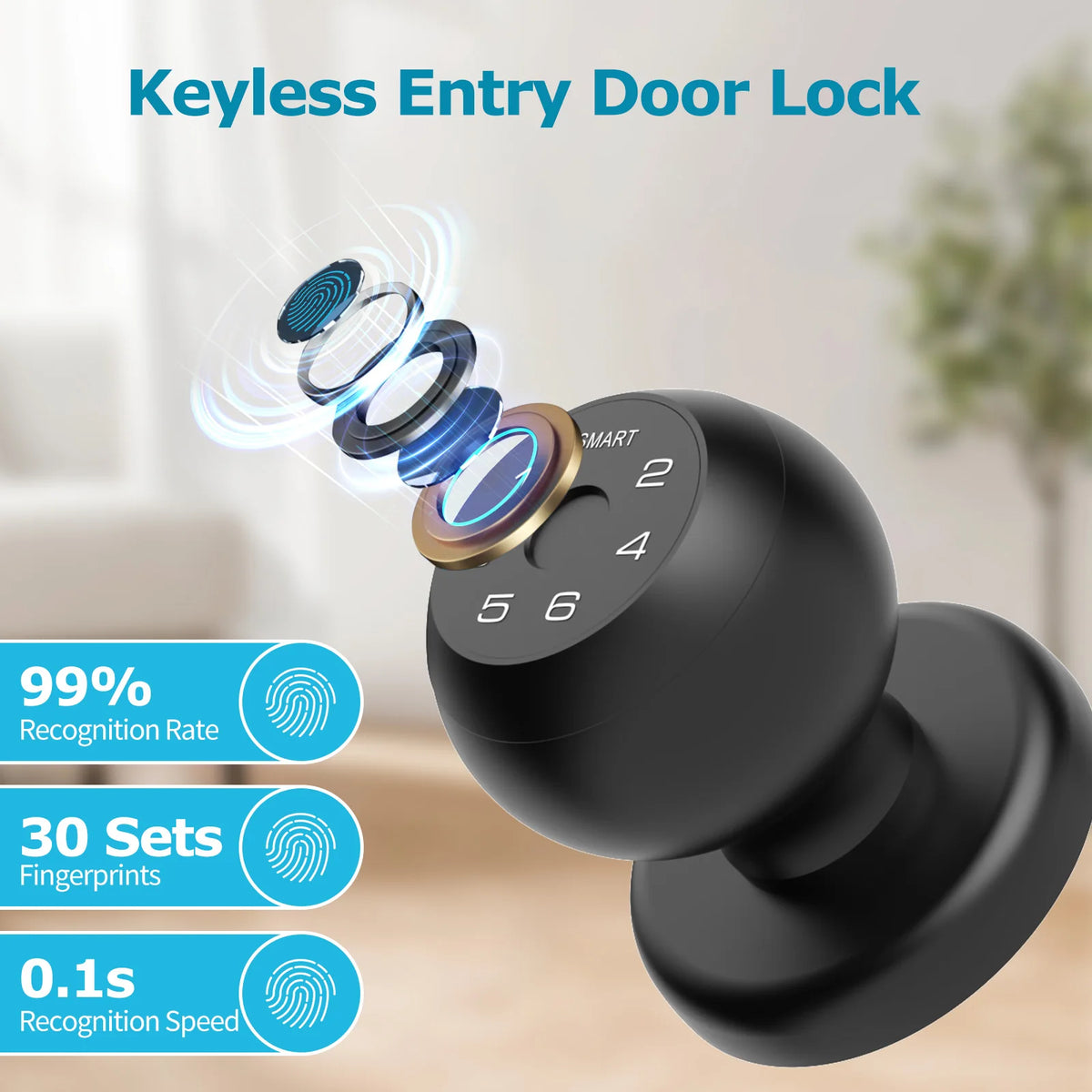 Viladepot Smart Door Lock Fingerprint Passcode App Control