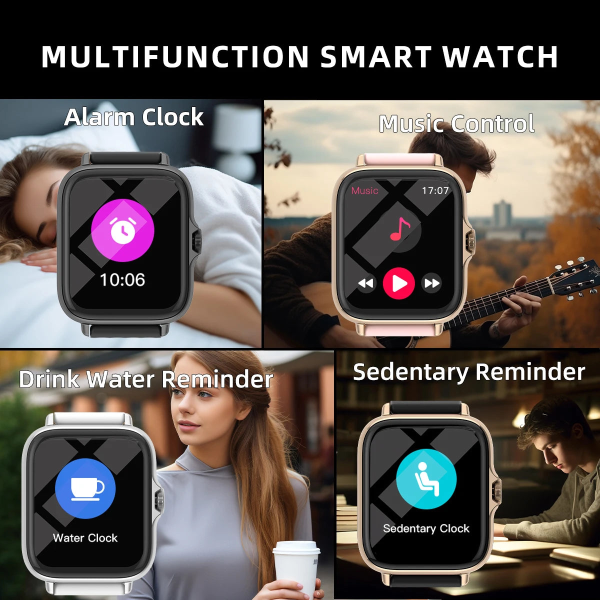 Smartwatch With Sleep Monitoring Pedometer And Alerts For iPhone Android