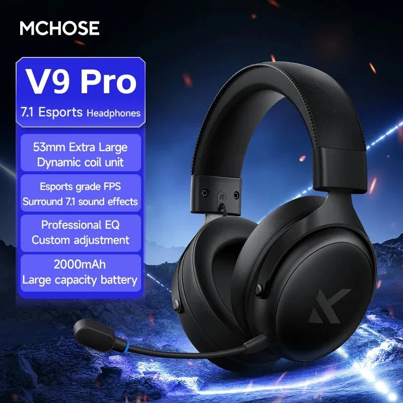 MCHOSE V9 Pro Wireless Gaming Headset 7.1 Surround