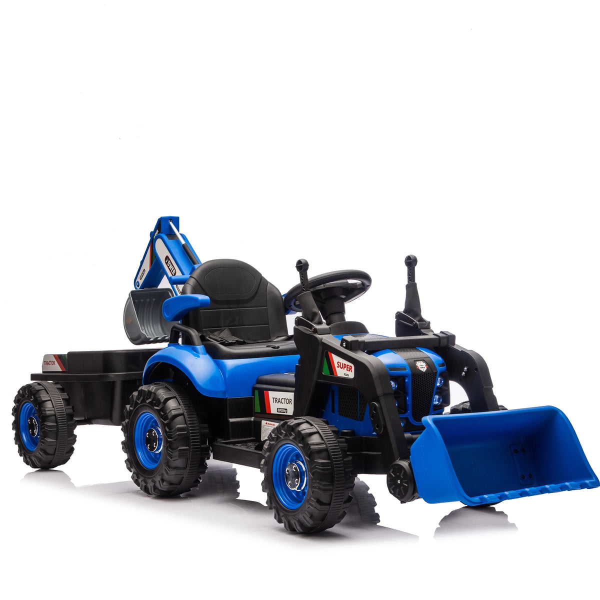 24V Kids Ride On Electric Tractor With Remote Control And LED Lights