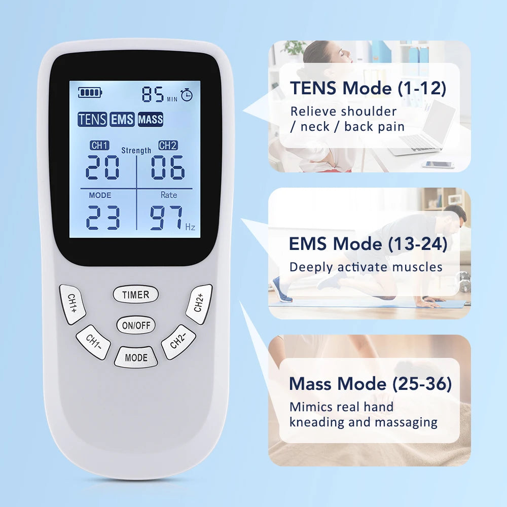 Hailicare 36 Modes EMS TENS Muscle Stimulator Body Massage