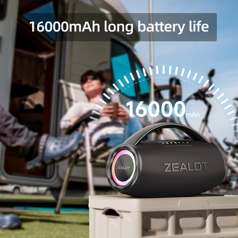 ZEALOT S97 80W Bluetooth Speaker Waterproof Subwoofer With TWS FM