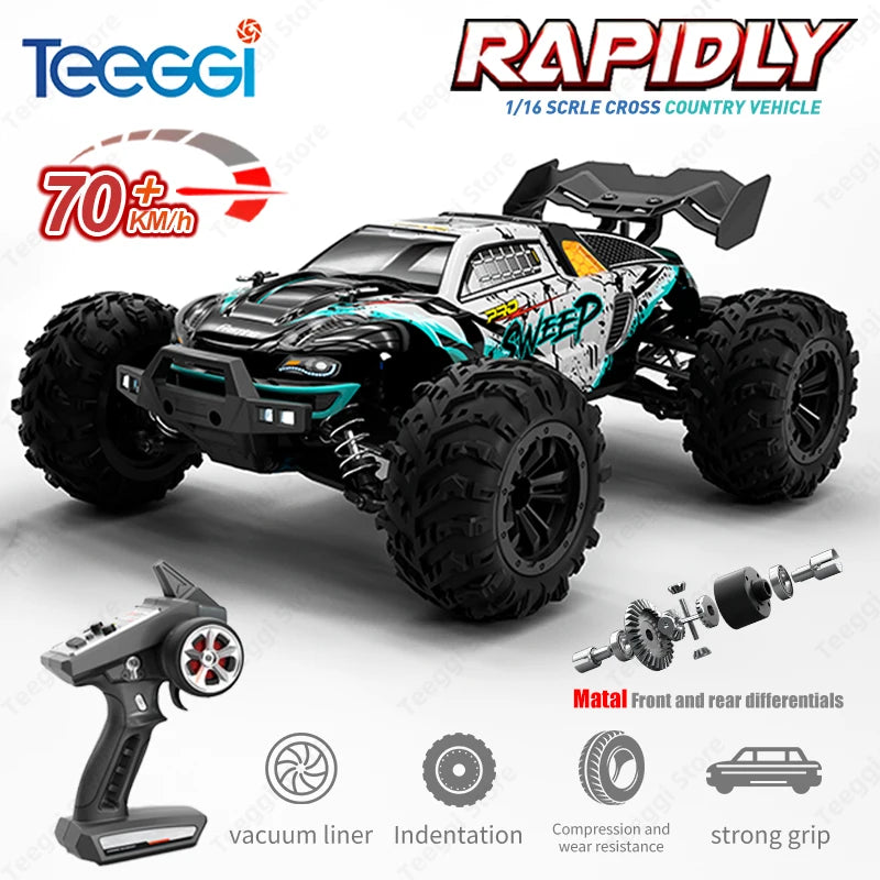 Teeggi High Speed RC Car 4WD LED Off-Road Monster Truck