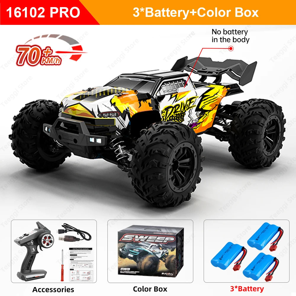 Teeggi High Speed RC Car 4WD LED Off-Road Monster Truck