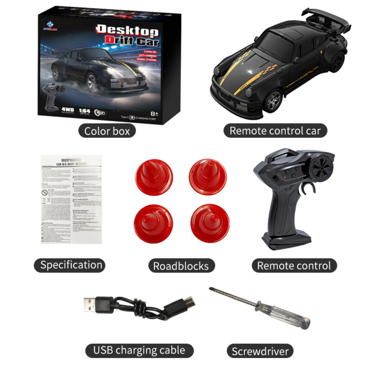 Fremego 4WD RC Drift Car 2.4G Remote Control Vehicle