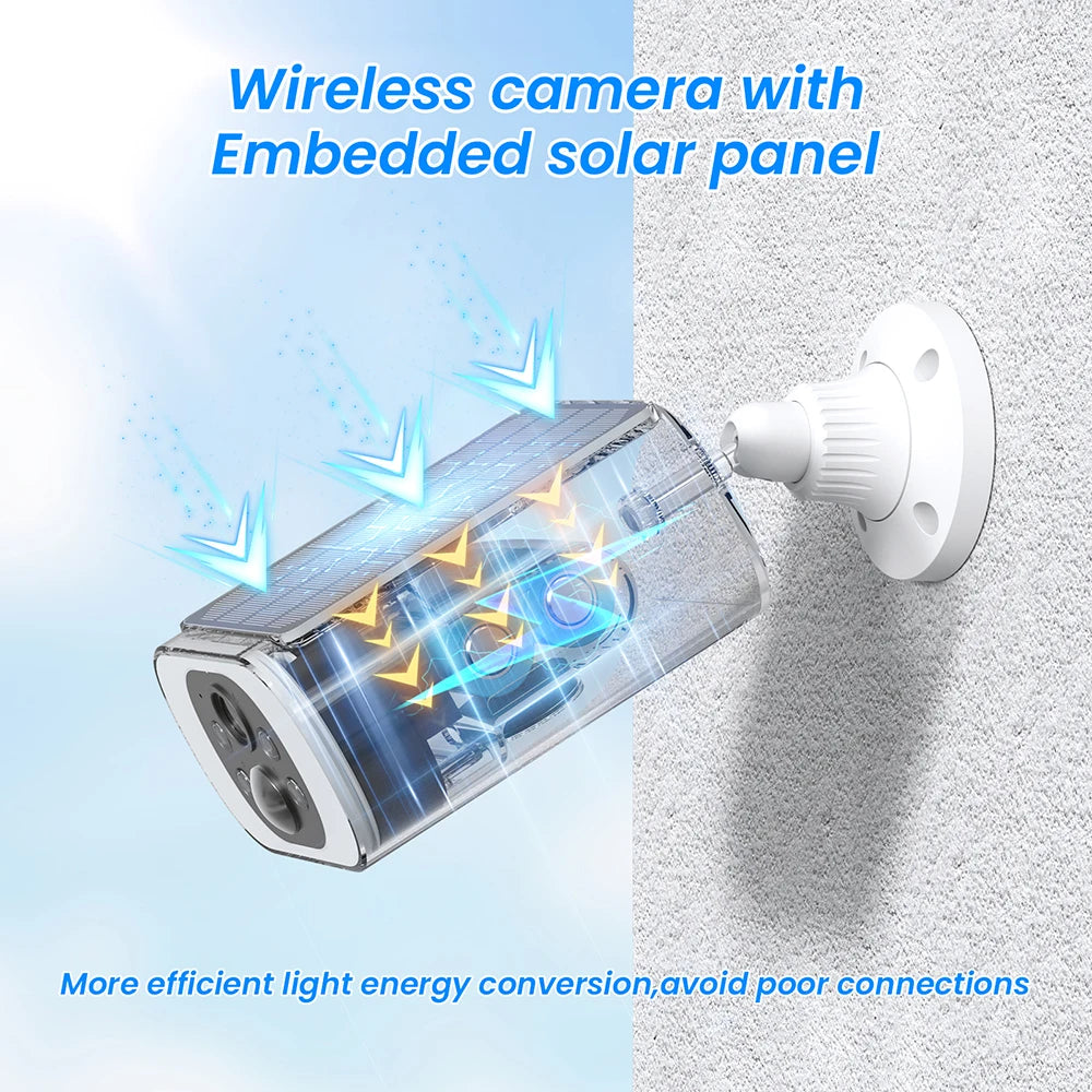 ANRAN 2K Solar Camera Wireless Kit With Battery And Floodlight