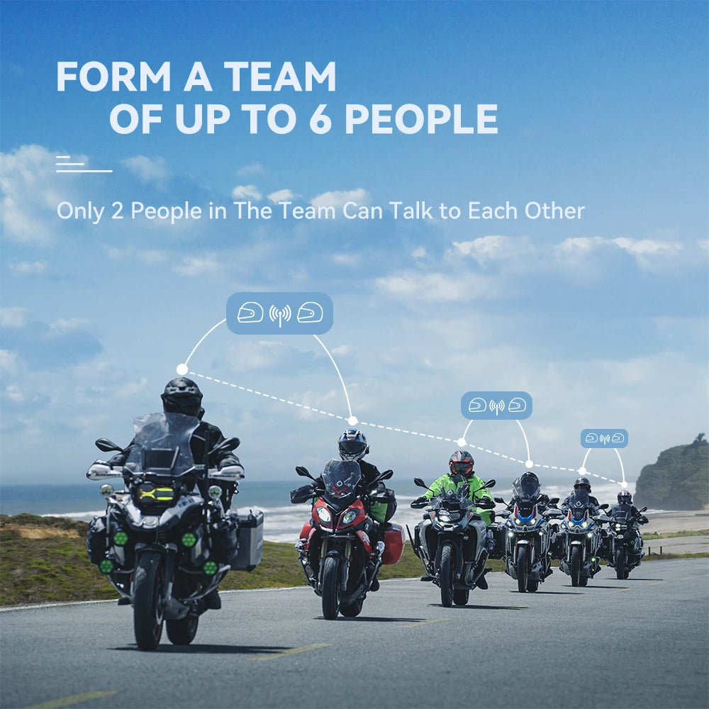 Lexin G2P Dual Helmet Intercoms Bluetooth 5.0 6 Riders