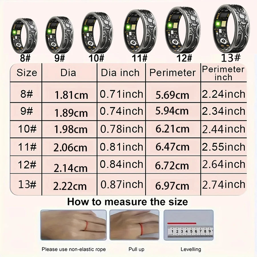 Smart Ring Fitness Tracker With Sleep Monitor And 20 Exercise Modes