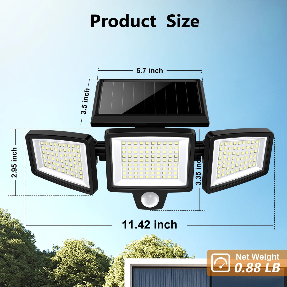 SZRSTH 3-Pack Outdoor Solar Motion Sensor Lights for Porch Garage