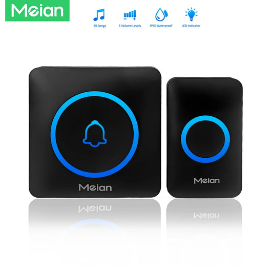 Meian Smart Home Doorbell Wireless IP65 Waterproof Chime Kit