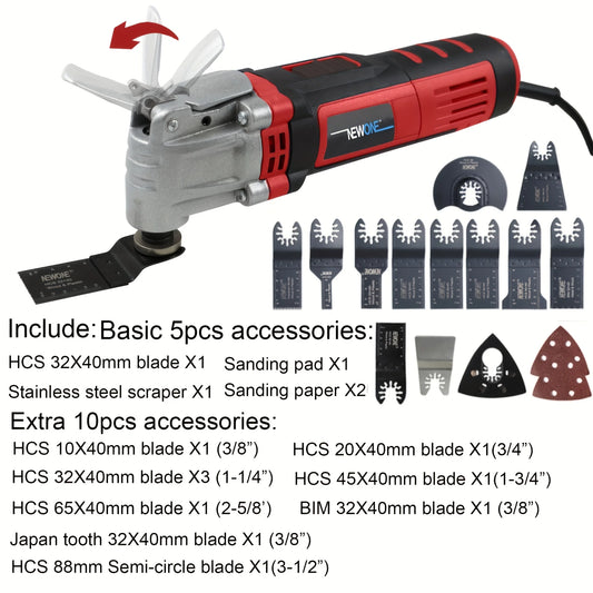NEWONE 500W Quick Release Oscillating Multi Tool DIY Renovation