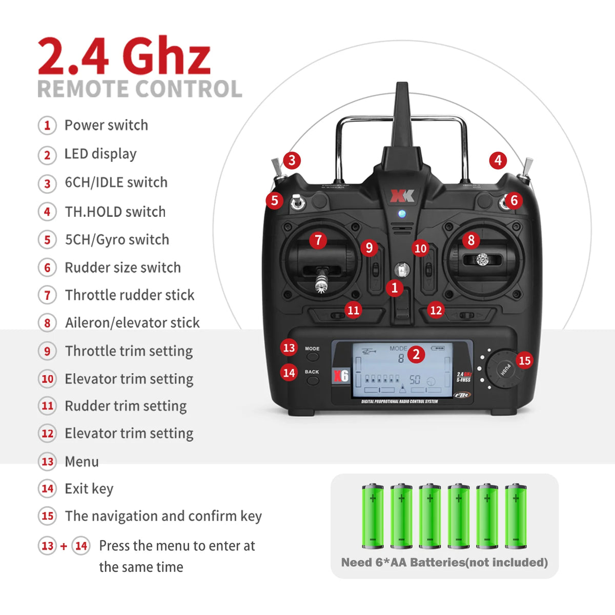 WLtoys K110S RC Helicopter With Brushless Motor 3D/6G 3 Batteries