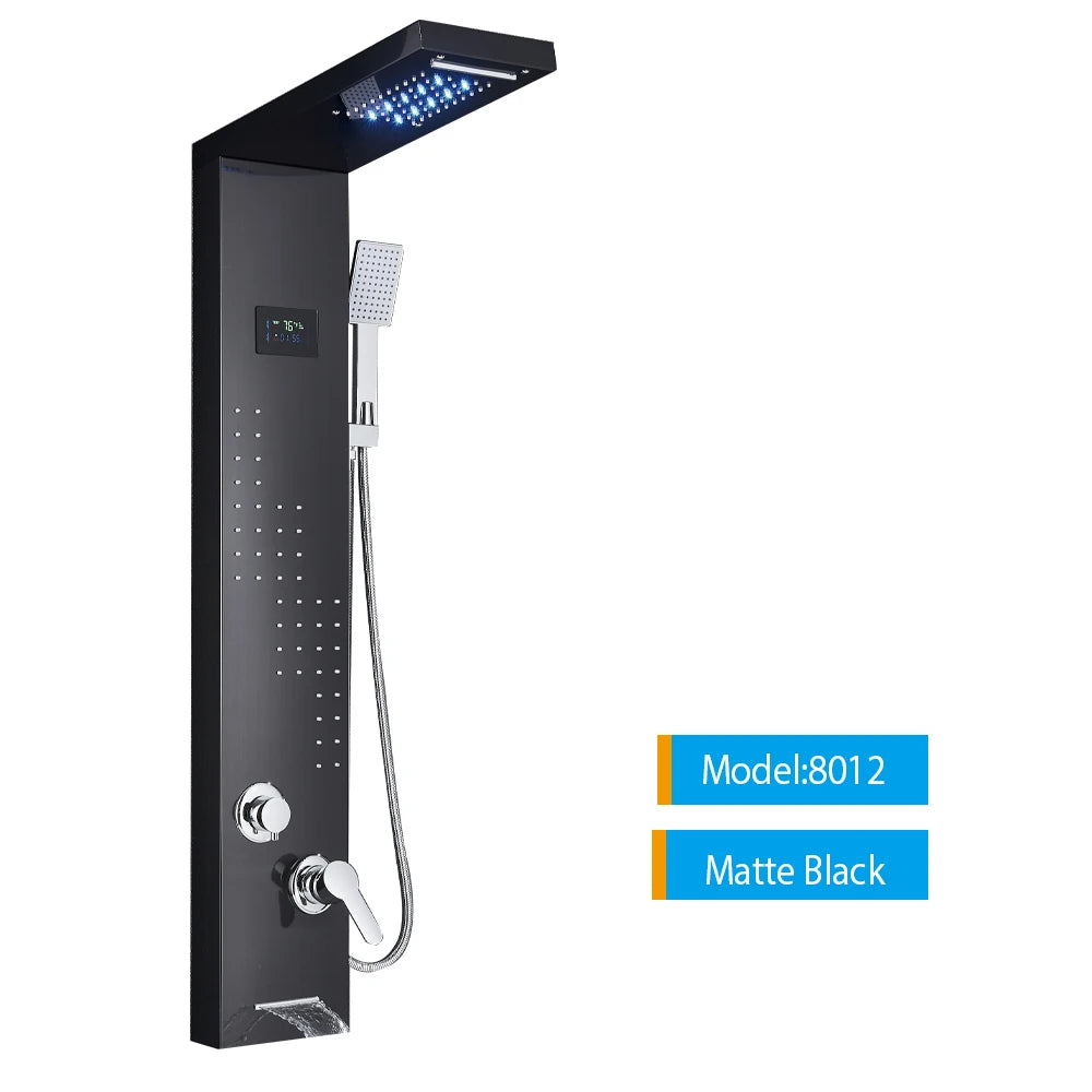 Onyzpily LED Shower Panel Tower System Wall Mounted Mixer Tap