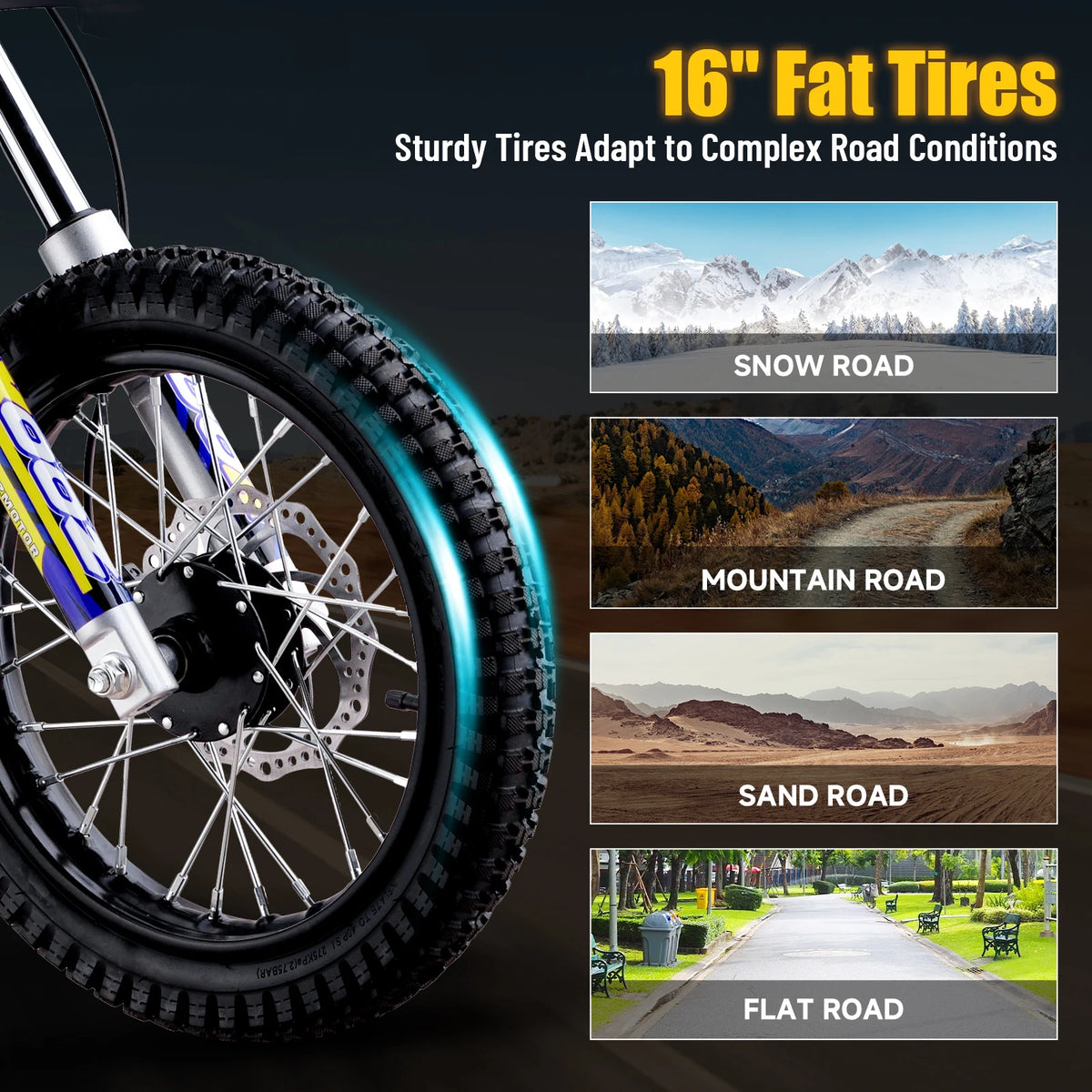 KOOZ HP112E 36V 1000W Electric Dirt Bike For Kids 3-Speed