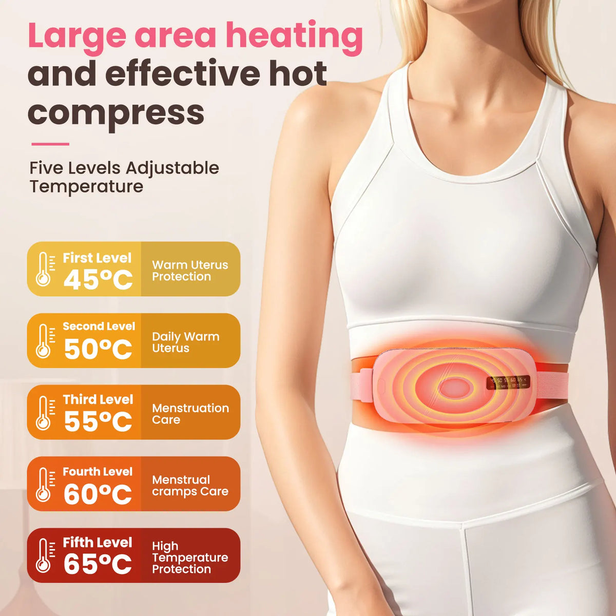 PASTSKY 5 Modes Heating Vibration Waist Massager Belt For Cramps