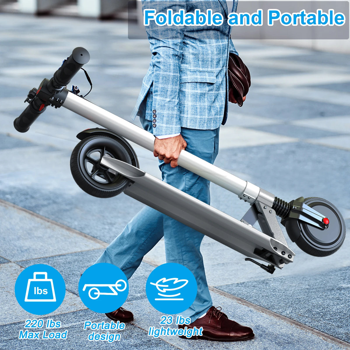 Caroma Electric Scooter Foldable With Cruise Control And Dual Braking