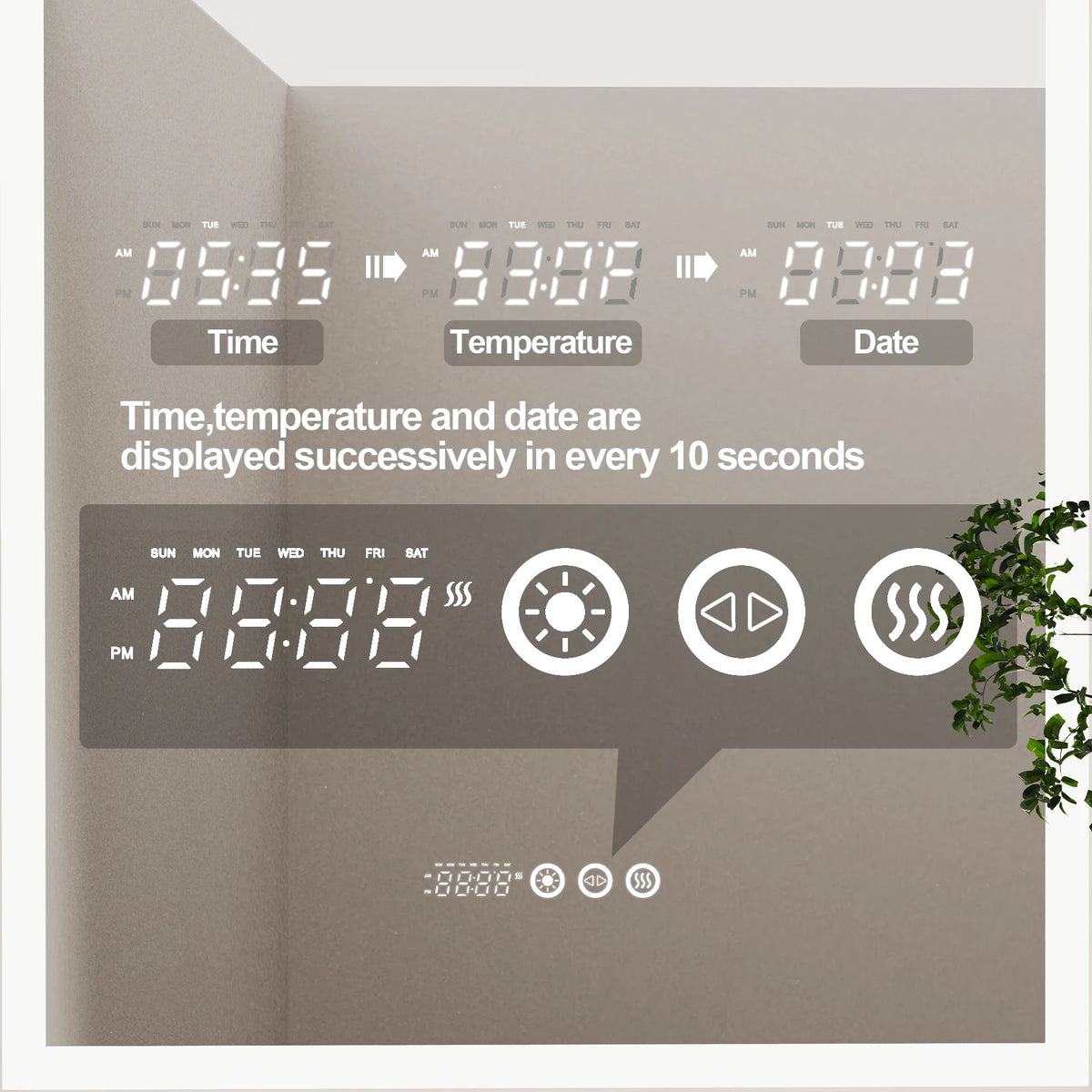Wisfor Backlit Smart LED Bathroom Mirror With Anti Fog Dimmable