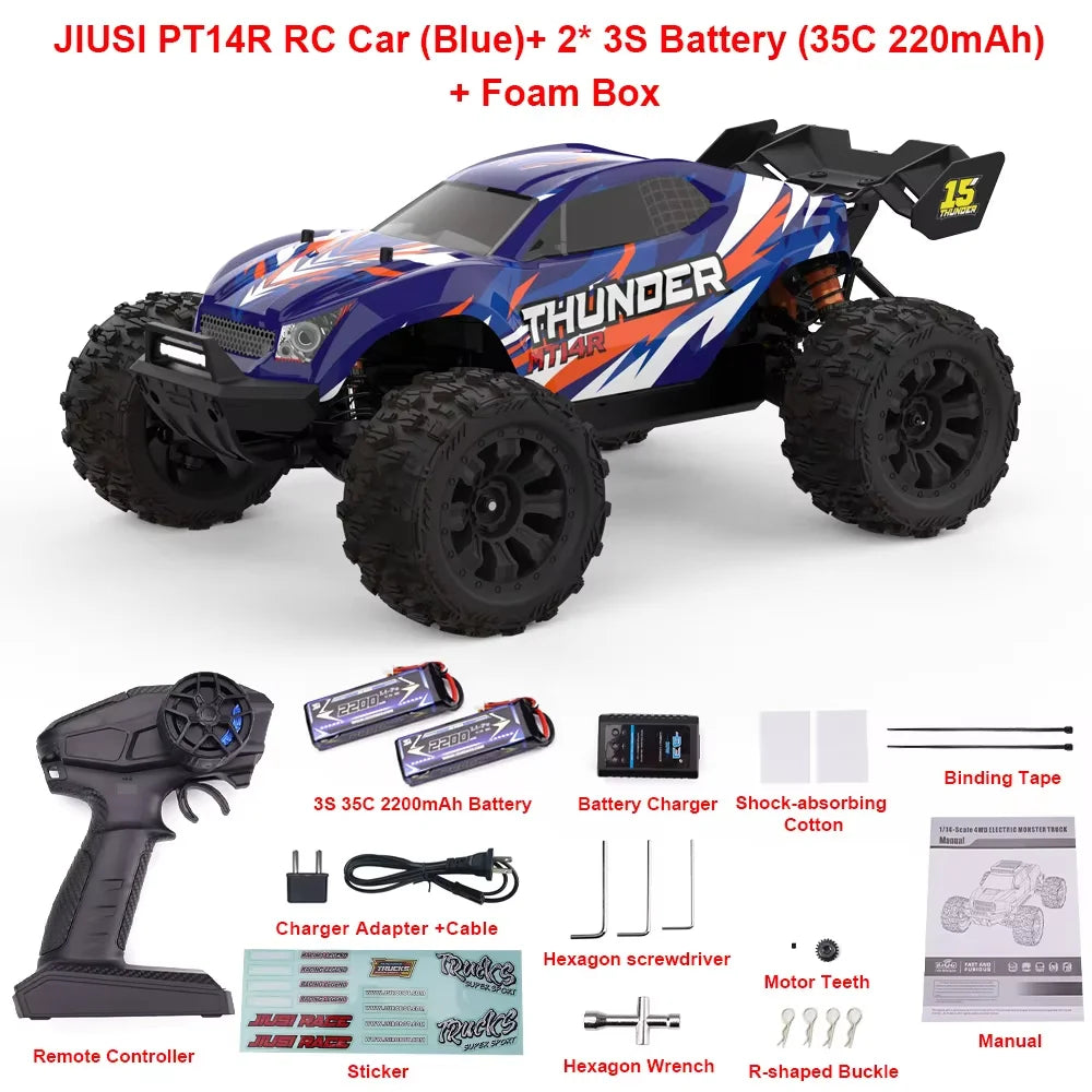 JIUSI Brushless MT14R RC Car 80kmh 4WD Racing Truck