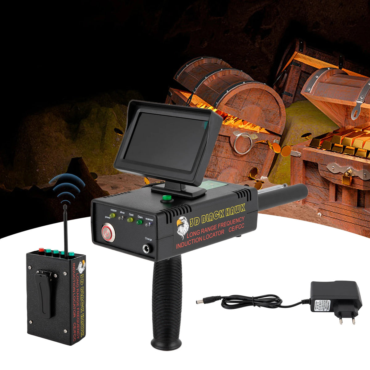 3D Led Metal Detector With Underground Range Treasure Locator