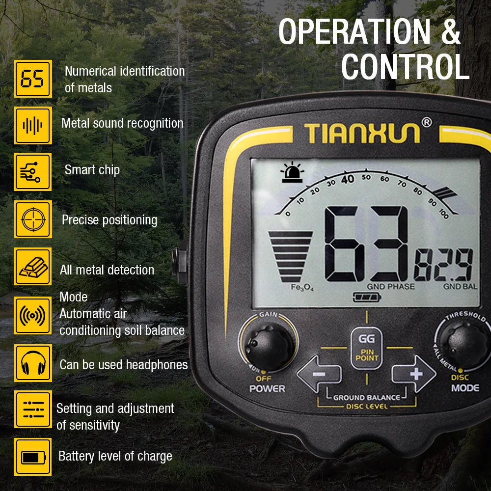 TIANXUN Treasure Hunter TX850 Metal Detector Waterproof Pinpointer