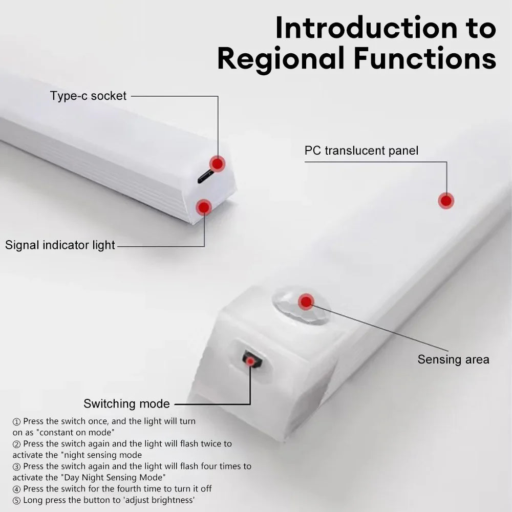 OKAL RED EAST LED Motion Sensor Night Light Rechargeable