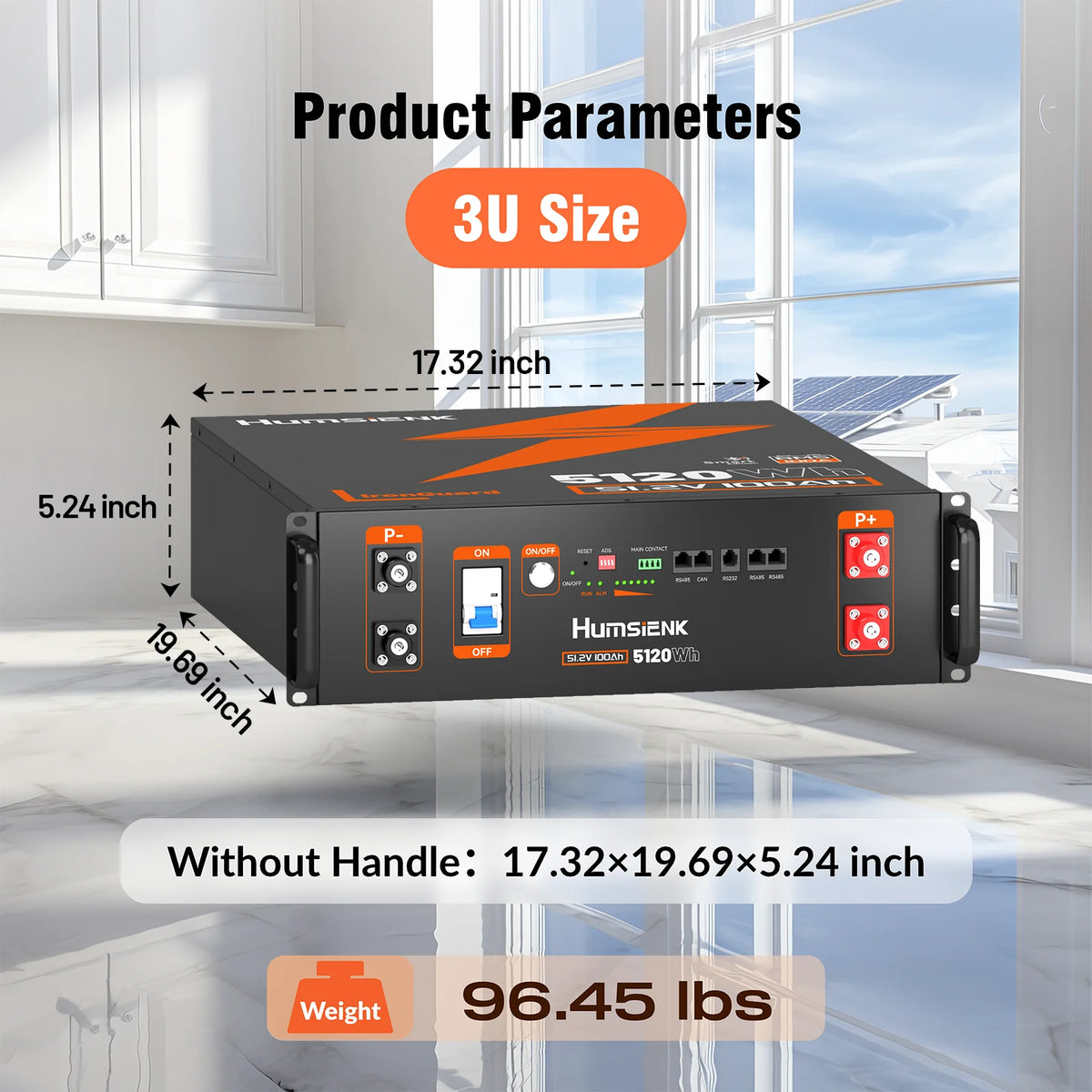 Humsienk 48V 100Ah LiFePO4 Battery Bluetooth BMS For RV