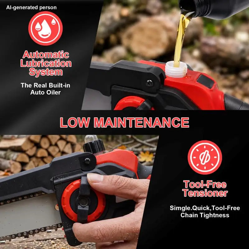 XYSD Portable Cordless Mini Chainsaw Handheld Electric Saw With Batteries