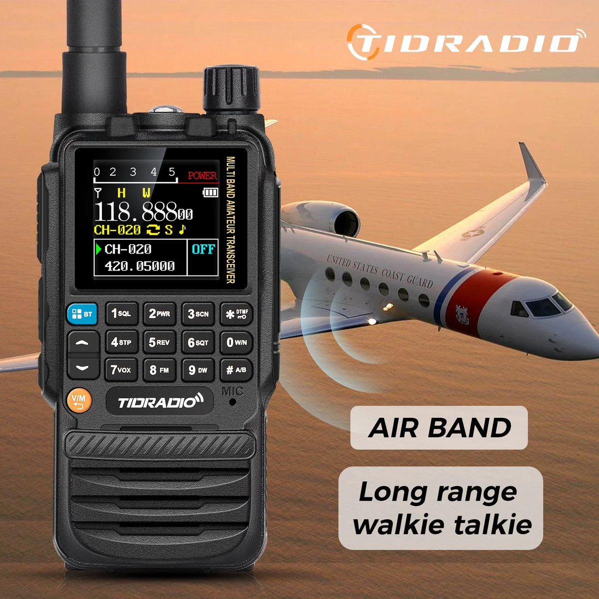 TIDRADIO H3 Walkie Talkie With App Wireless Programming USB C Cable