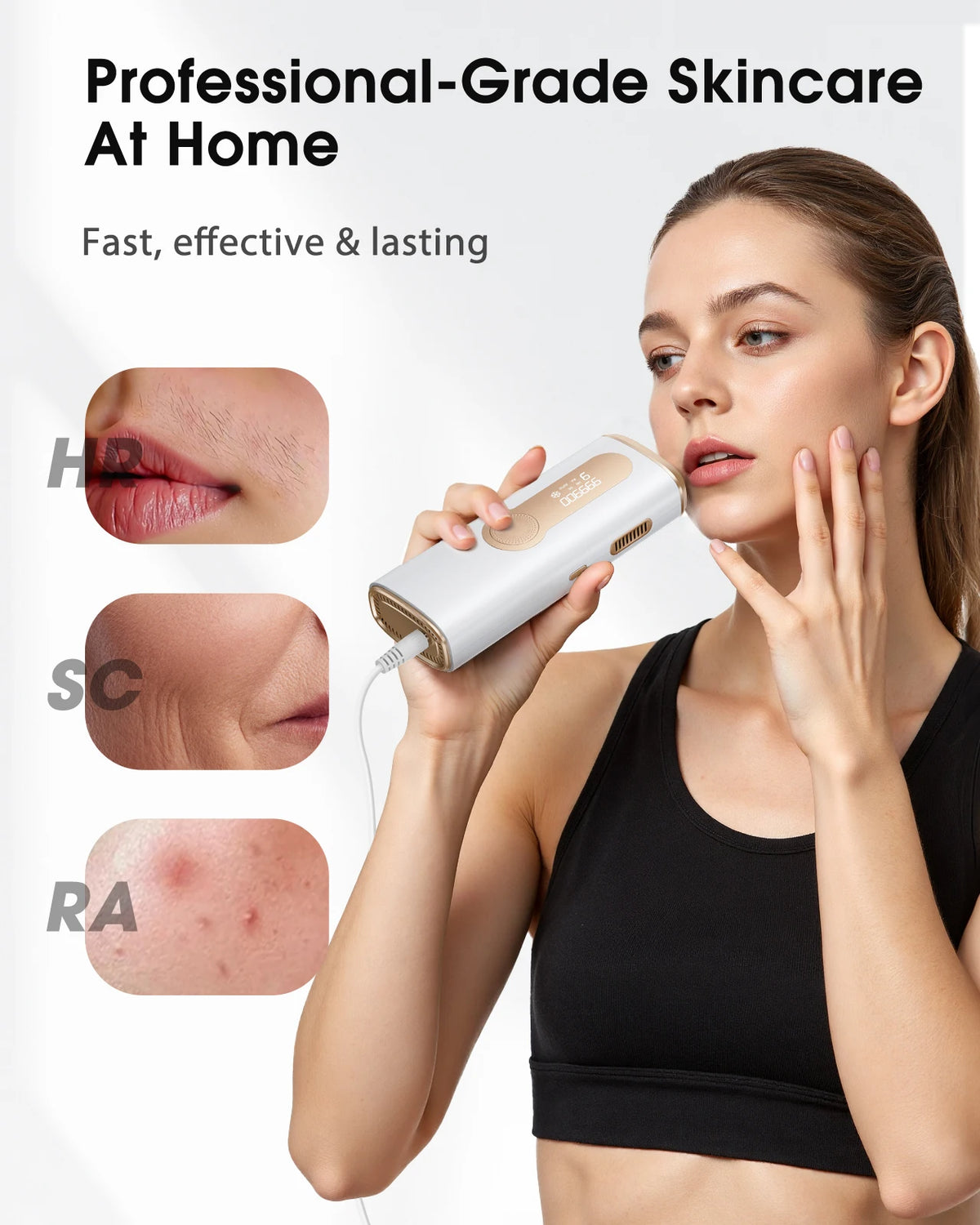 LYSMOSKI IPL Hair Removal Device With Cooling Function 999,900 Flashes 3 In 1